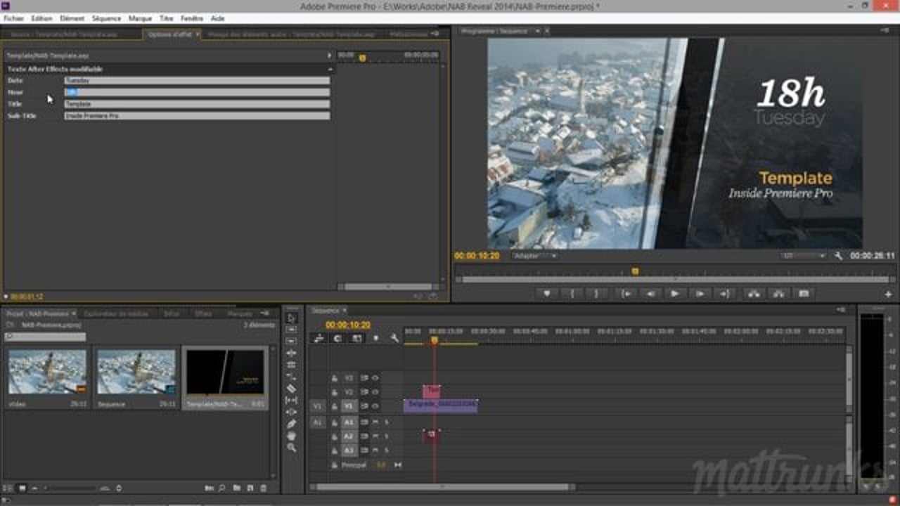 Thumbnail for "After Effects CC - Textes modifiables directement dans Premiere Pro"