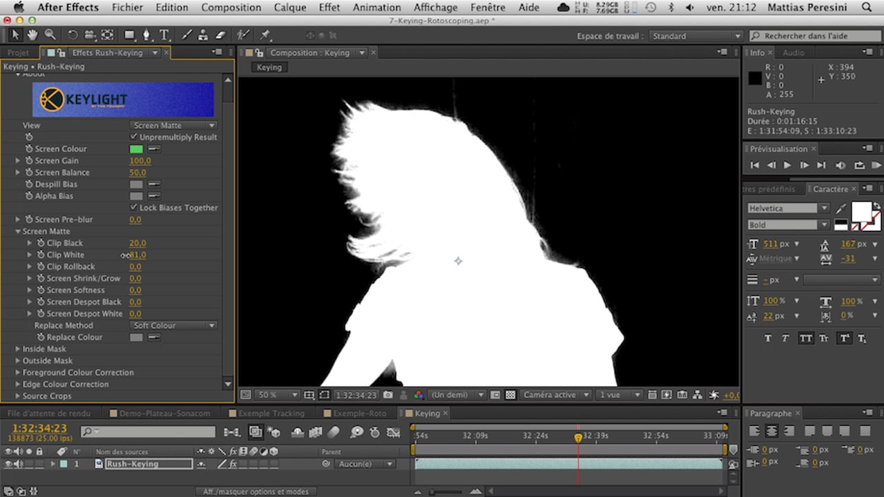 Vignette de « Keying, Rotoscoping, Tracking et transparences 7/9 »