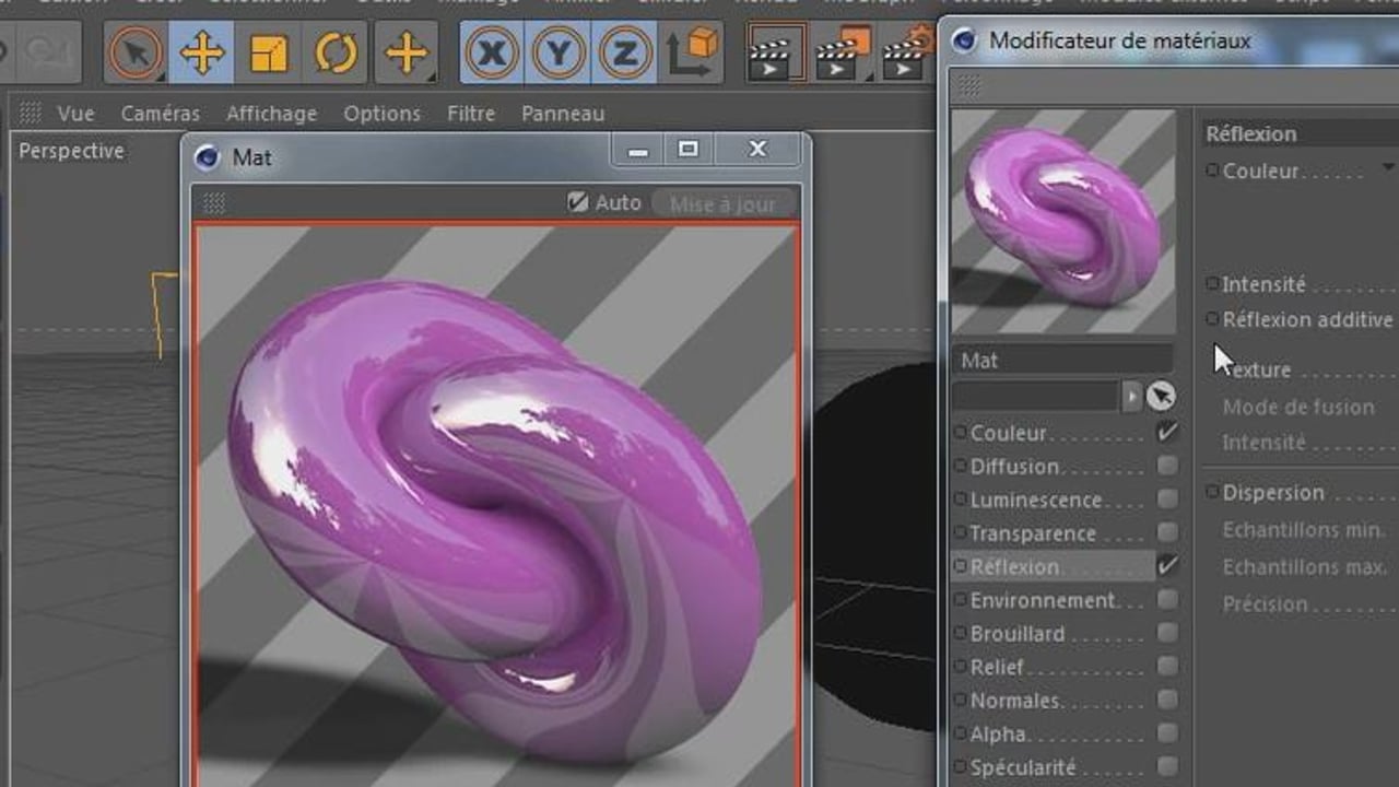 Vignette de « Cinema 4D 13/16 : Les matériaux - partie 1 »