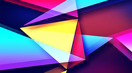 Colorful Origami - Animation liée de triangles colorés