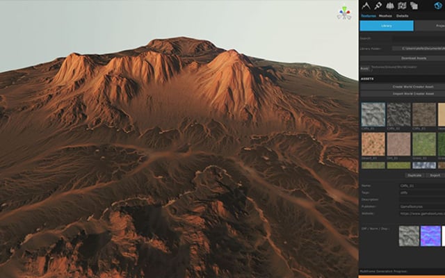 Interface de World Creator