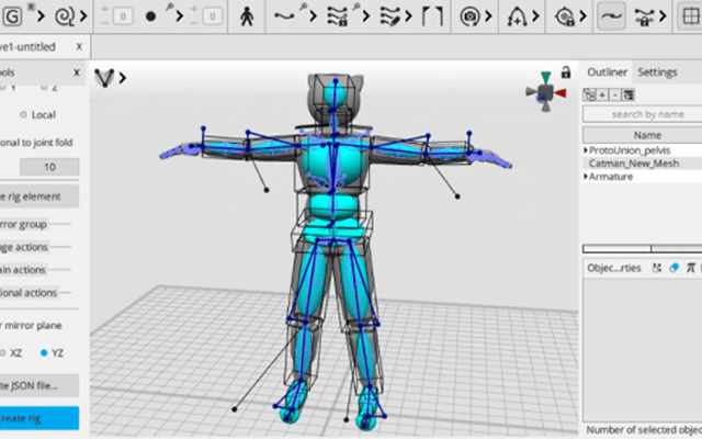 Interface de Cascadeur