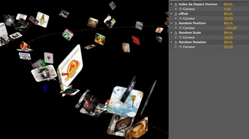 Preview de mon projet (preset) CustomFlow pour After Effects